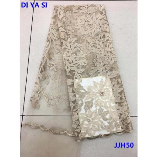 Gold lace , Nigeria lace fabric, African lace fabric 2018 high quality lace party dress.JJH50