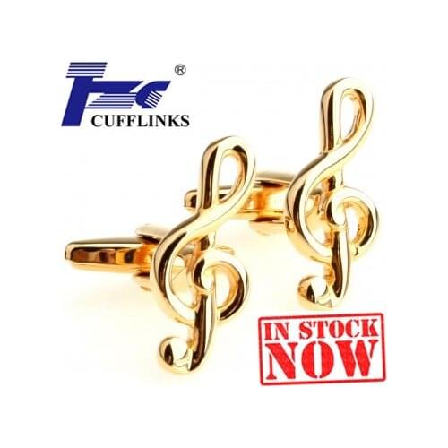 Gold Music Note Cufflink Cuff Link 2 Pairs Free Shipping Promotion