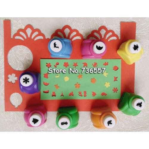 12 PCS Kid Child Mini Printing Paper Hand Shaper Scrapbook Tags Cards Craft DIY Punch Cutter Tool Multi Styles