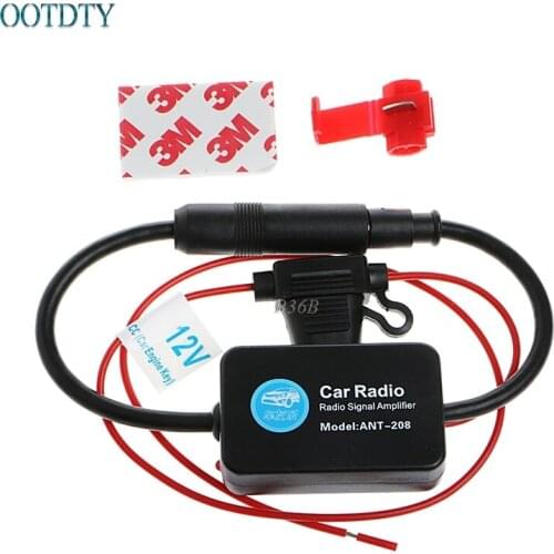 12V 25dB Car FM Radio Antenna Amplifier Booster with Indicator Model ANT-208