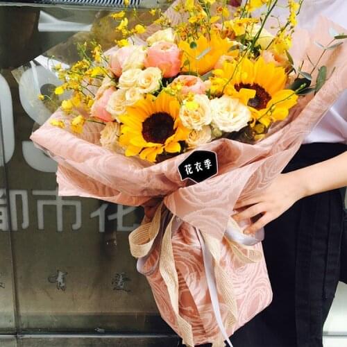 20pcs/lot Korean Flowers Wrapping Paper Van Gogh Starry Sky Series Flower Bouquet Material Gift Wrapping Paper Florist Supplies