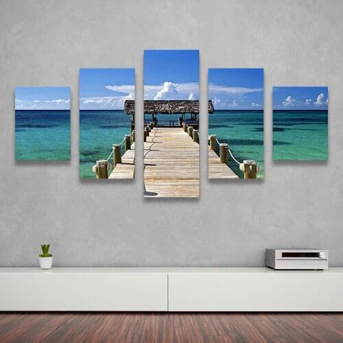 5 Panels Home Decor Canvas Wall Art Decor Painting Caribbean Wall Picture Canvas Art Print From Photo On Canvas For The Home
