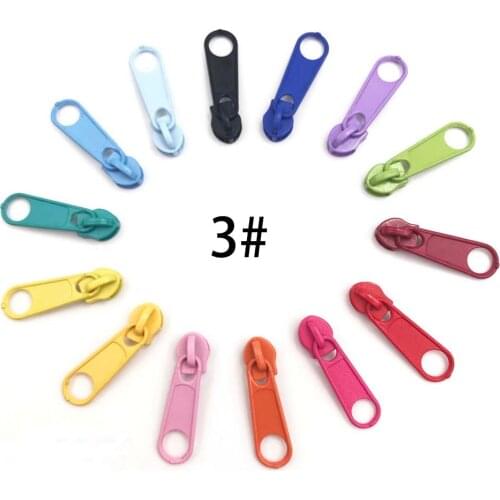 50pcs 3# Nylon Zipper Zipper Pulls for Multicolor Zipper Slider for Sewing accessories