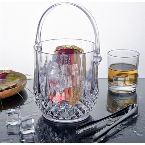 Creative Acrylic Ice Bucket Transparent Red Wine Champagne Storage Tank Ice Cue Container Portable Handle KTV Barware