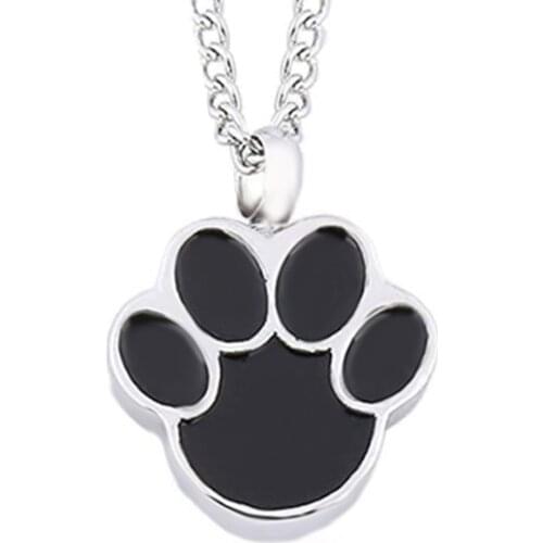 Amerixun Urn Pendant Necklaces for Ashes Dog Pet Paw Print - Cremation Jewelry Keepsake Memorial With unnel Filler Kit