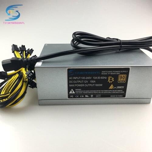 Free ship 1800W 12V psu Miner Mining Power Supply For A6 A7 S5 S7 S9 B3 C9 D3 E9 L3+ R4 Power Supply For BTC bitmain antminer s9