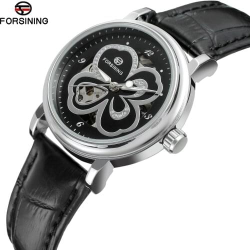 2019 Forsining Women Famous Top Brand Red Leather Automatic Ladies Mechanical Relogio Feminino Clockrelojes Clock Relojes Mujer