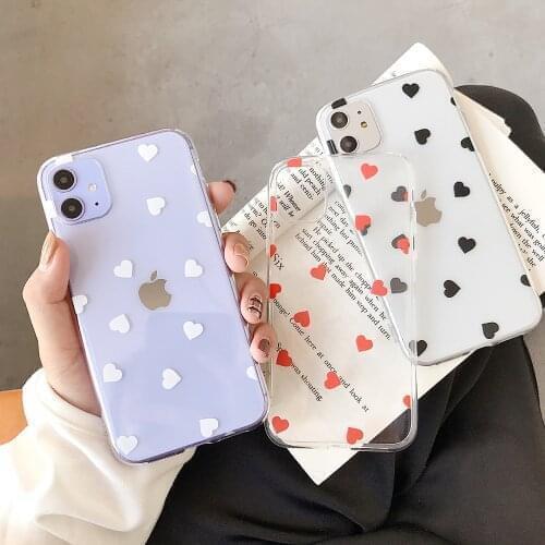 Transparent soft TPU For Samsung Galaxy A91 A81 A71 A51 A41 A31 A21 A11 A2 A01 Core Print Picture Cute heart shape Phone Case