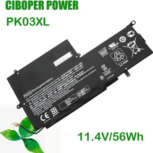 CP Genuine Laptop Battery PK03XL 11.4V 56Wh For Pro X360 G1 G2 Spectre 13 TPN-Q157 HSTNN-DB6S 788237-2C1 788237-2C2 6789116-005