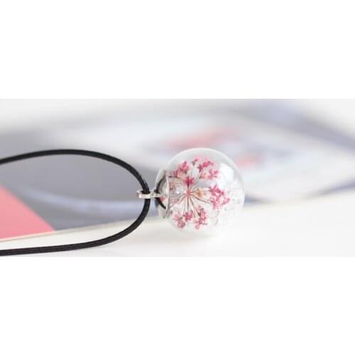 Flower in glass Jewlery&Accessories Hand made DIY Glass fashion Necklaces for women Retro style charms #5045