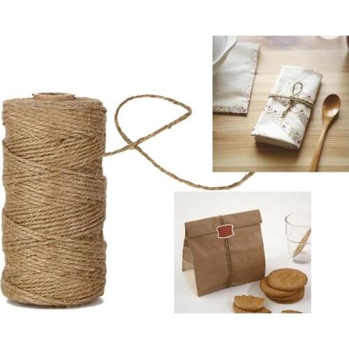 Natural Jute Burlap String Wrapping Cords Thread Scrapbook Tool Double Hemp Rope Paper Album Craft Decor DIY Baking Packing