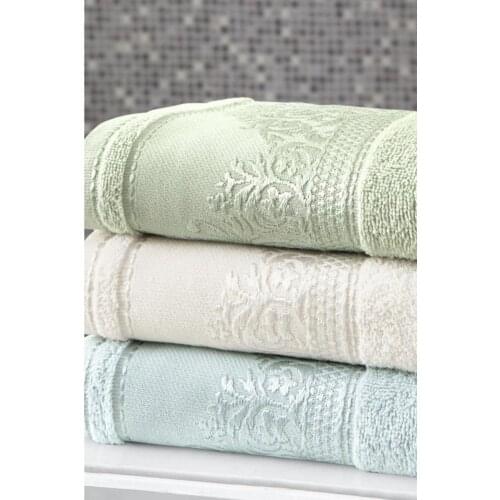 Fiesta Home % 100 Cotton Face Towel Sets 4pcs Bathroom Green White Blue Bath High Quality Made in Turkey