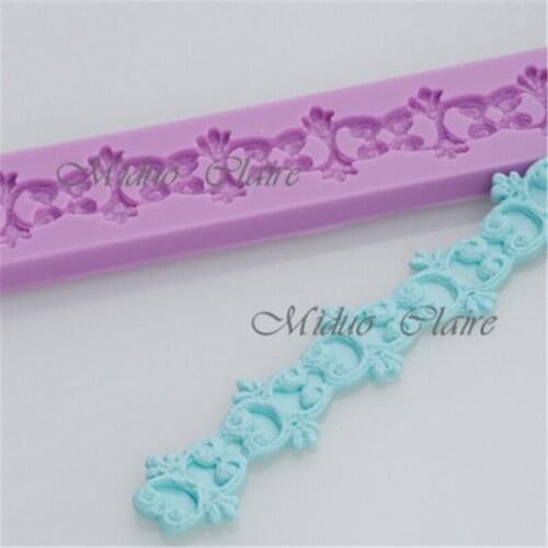 Cake Decorating Fondant Baking Mold Tool Beads Mold Border Foondant Chocolate Gumpaste Mold for Wedding Cake Decor LM08