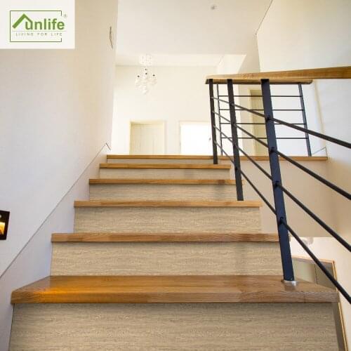 Funlife® Wood Grain Staircase Stickers Easy to Clean Removable Decorative Home Peel & Stick Bathroom Anti-Slip Floor Stickers
