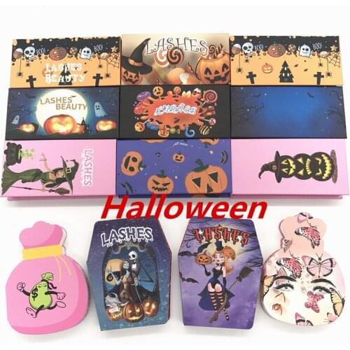 Halloween Lash Box Lash Boxes Packaging Wholesale Fahion New Empty Eyelash Packaging Box Rectangle Lashes Case Eyelashes Box