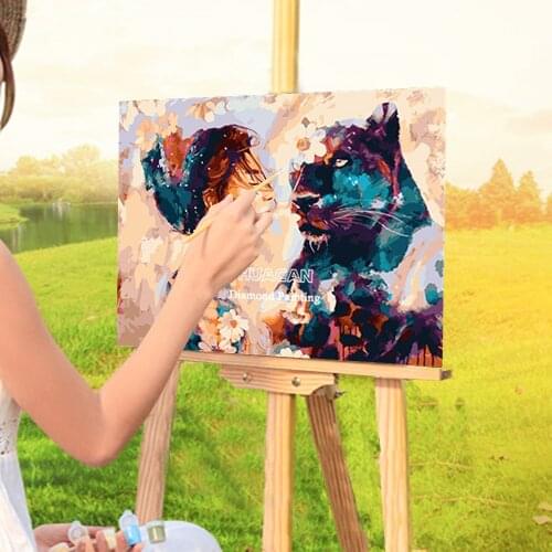 Beauty Wolf Animal Painting By Numbers Complete Kit Oil Paints 50*70 Painting On Canvas Handmade For Adults Wall Art Wholesale