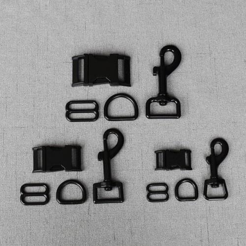 1 Set 15mm 20mm 25mm Metal Adjuster Tri-Glides Belt Buckle Snap Clip Hook For Pet Dog Collar Leash Lobster Clasp DIY Accessory