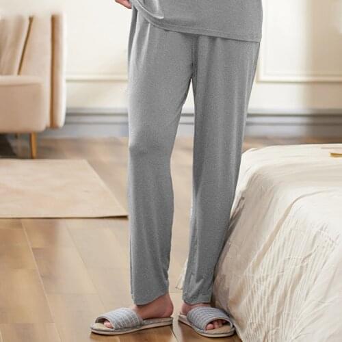 Male pajamas spring summer modal long pants Japanese style simple elastic waist casual large size M-3XL men home sleep bottoms