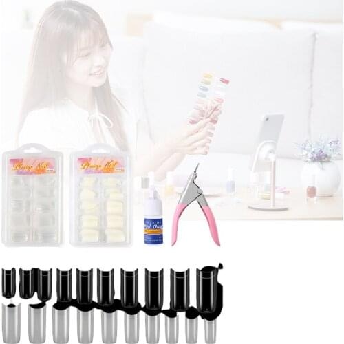 Pinpai 6 PCS Set Nail Set With Nail Piece Glue Flat Cutting Tool 14-compartment Storage Box Nail Art Set Nail Art Tools TSLM2