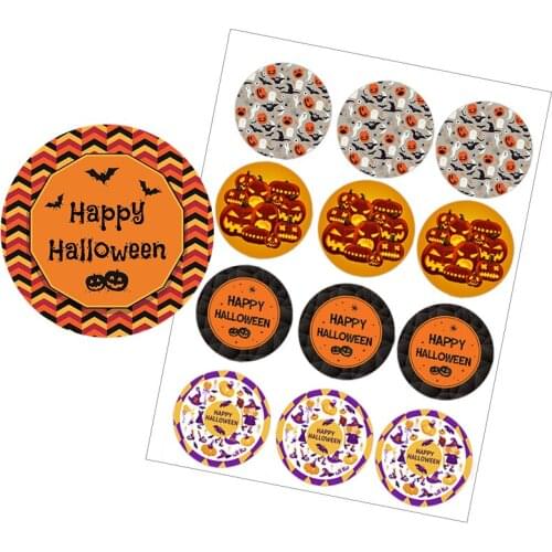 Halloween Pumpkin Ghost Stickers Packaging Sealing Labels DIY Halloween Gift Stickers Labels Decoration Treat or Trick Favors