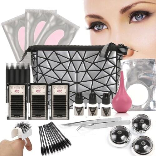 New style False Eye Lashes Extension Full Tools Kit Under Patch Glue Debonder