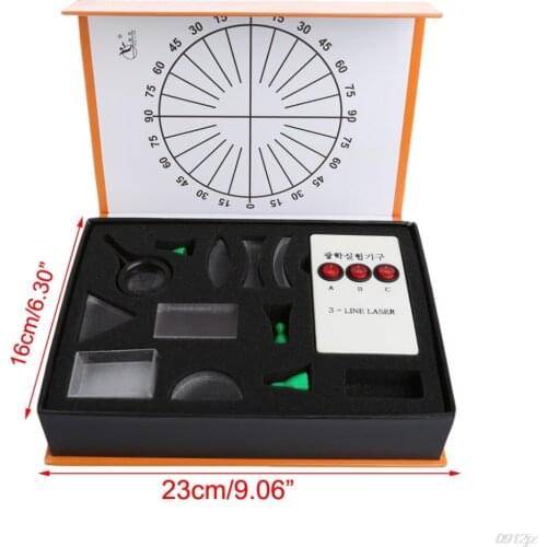 Optical Concave Convex Lens Prism Set Physical Optical Kit Laboratory Equipment New X7YD