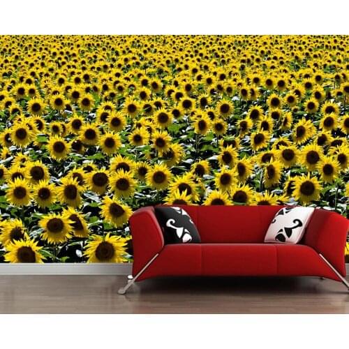 Papel de parede Sunflowers Many Flowers photo wallpaper living room TV wall kitchen kids room restaurant bar custom 3d mural