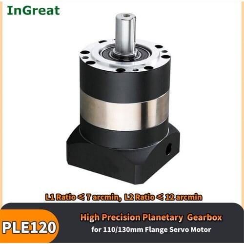 3:1,5:1,10:1~100:1 Round Output Flange Planetary Reducer Step-down Gearbox 19,22,24mm Input for 110,130mm 1kw~3kw Servo Motor