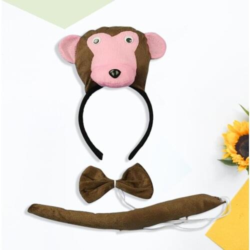 Cow Animal Hat Set Headband Bow Tie Childrens Day Decoration Headband Gift 2020 Cute Adult Children Headband F Hair Accessory