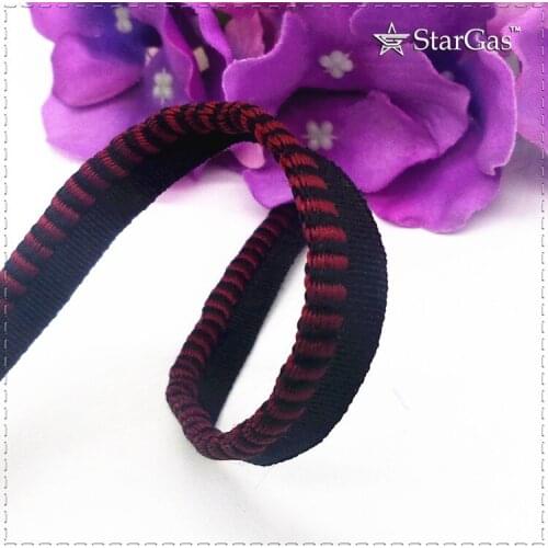 Selling 10mm bordeaux stripe edge grosgrain ribbon DIY handmade Clothing decoration materials backpack accessories (1 meter/lot)