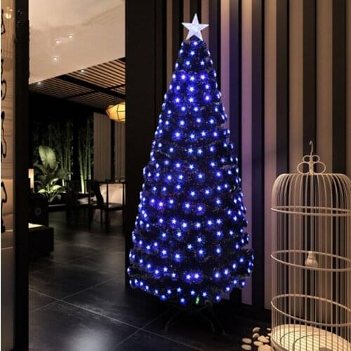 1.8 m / 180cm full black blue pentacle Colorful LED Christmas tree lighted Christmas Fiber Tree Garden Hotel