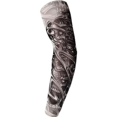 Single Unisex Arm Sleeve Sunscreen Sunburn Sleeve Crossbones Tattoo Sunscreen Sleeve Protector Light Skin Friendly Outdoor