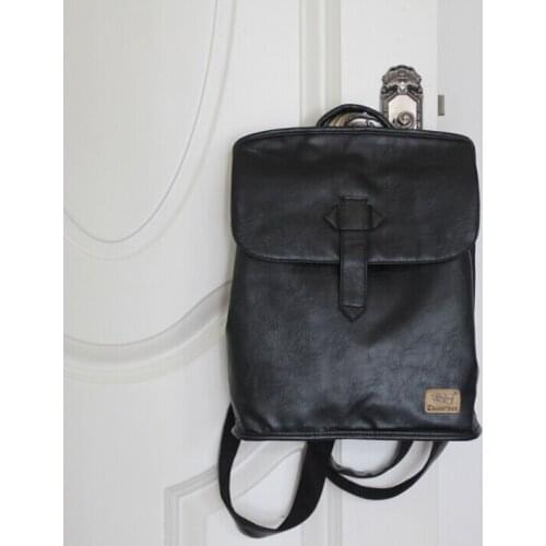 Etn bag hot sale high quality unisex women men PU Leather backpack female male vintage bag preppy style student school bag