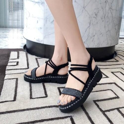 Big Size High heels sandals women shoes woman summer ladies Baitie Slender and Thick-soled Casual Sandals