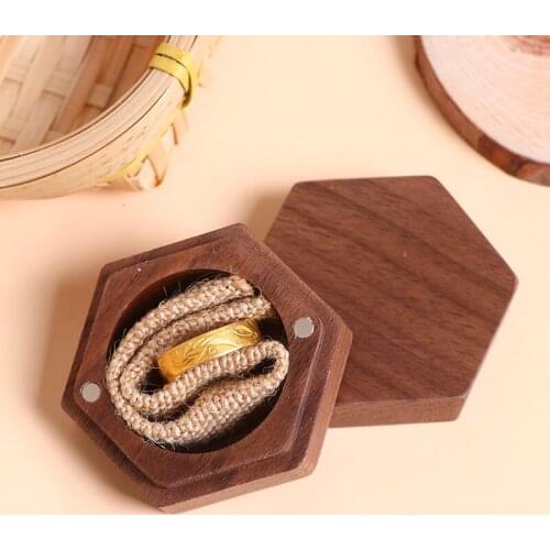 Hexagon Custom Ring Custom Box Carrier Custom Wedding Ring Engagement Bride Wooden Box Wedding Ring