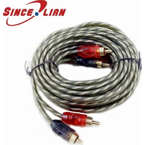 SINCELIAN 4.5M Subwoofer Line Car Audio Amplifier Cable 2RCA To 2RCA Audio Power Speaker Cable Car Audio Conversion Kit