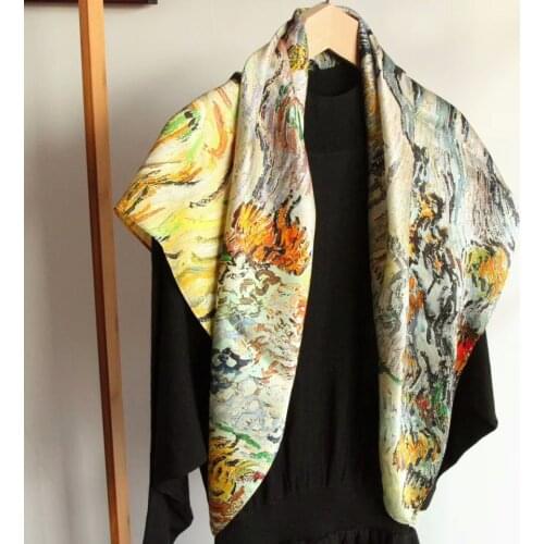 [SLKSCF] 90X90CM 100% Silk square scarves real silk scarf 100% silk satin scarfs womens neckerchief free shipping