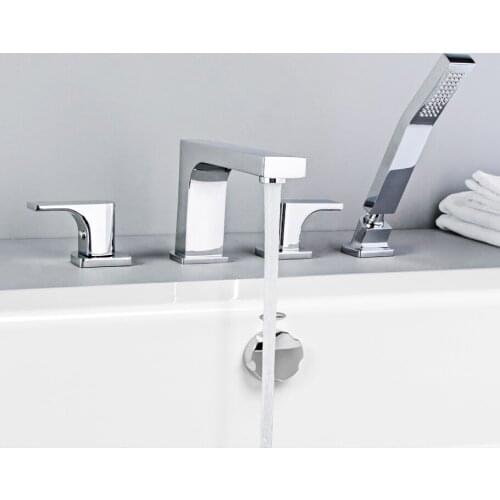 Hot tub faucet cold tub mixer deck mounted bathtub split chrome toilet body mixer faucets four holes