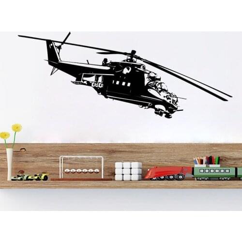 Helicopter Wall Sticker Home Decor Boys Kids Room Decoration Wall Art Murals Nursery Wallpaper Removable Waterproof Poster