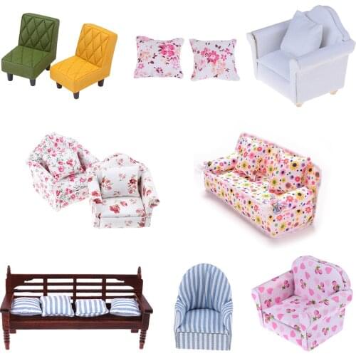 1:12 miniature soft sofa for dolls mini furniture toys dollhouse pretend play toy for girls gifts children decoration