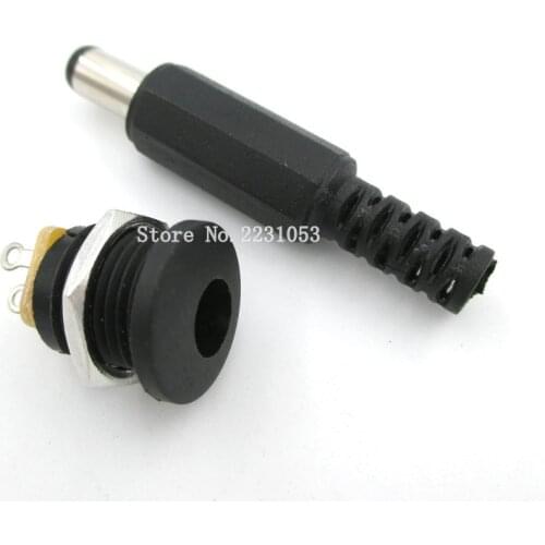 10PCS 5Pair 2.1x5.5mm DC Power Female Plug Jack 5pcs + Male Plug Jack Connector Socket Adapter 5 Sets DC022