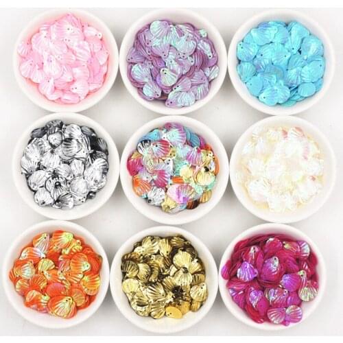 100pcs/lot 13mm Colorful Shell Shape Sequins Stage dance Clothing paillettes Accessory,Sewing craft DIY Lentejuelas accessories