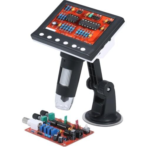 1080P 1000X Microscope Digital Microscope 4.3in Magnification Microscope Video Camera Microscope with 8 Adjustable LED Light 4.3