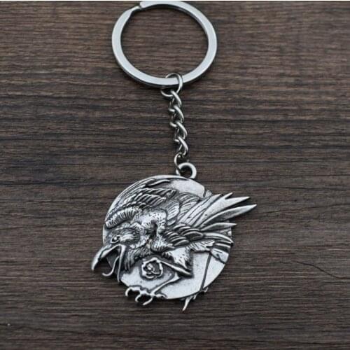 12pcs Norse talisman viking wicca raven keychain crow Pendant Amulet Women Men Jewelry