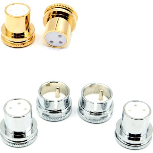 Silver/Gold Plated Copper XLR Plug Protector Dust Cap Shielded Anti-Oxidation for Noise Stopper Audio Accessories 2pcs
