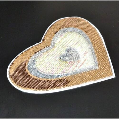 23CM Heart Patch Diy Clothes Stickers Color Sequins Large Biker Badge Sow On Patches For Clothing Strange Things Christmas Gift