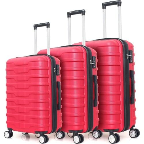 ABS luggage 3pc set hardside suitcase light weight with expandable