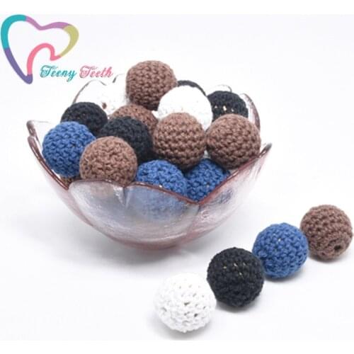 50 PCS Baby Nursing Teething Crochet 16/20MM Beads Chewable Beads DIY Jewelry Nursing Necklace Accessories Gehaakte Baby Teether
