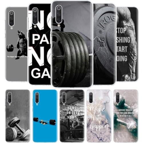 Bodybuilding Gym Fitness Cover Phone Case For Xiaomi Mi Note 10 11 9 8 10T 9T CC9 A1 A2 A3 5X 6X Poco F1 X3 F2 Pro Lite Coque