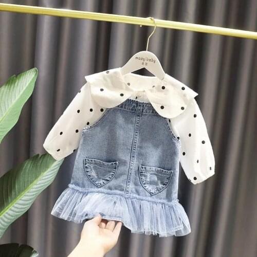 Girls Dress Baby Clothes Suits Suspenders Skirts sets New Childrens Spring Summer Dresses Girls Denim Suspenders Skirts